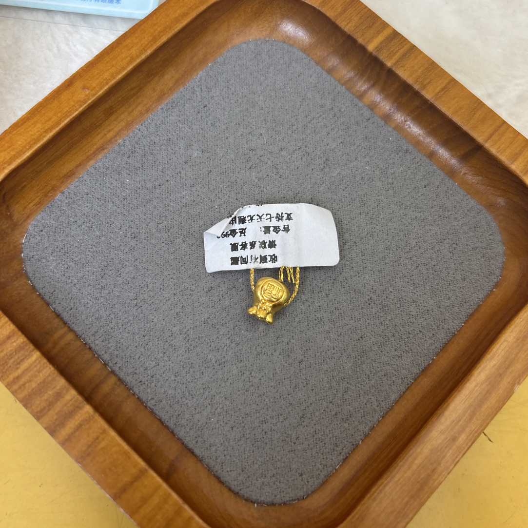 B01019小福袋转运珠足金999黄金配件【主图有克重】