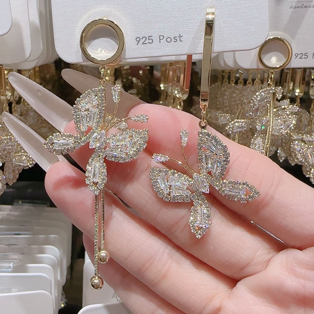 铜合金925银锆石耳环