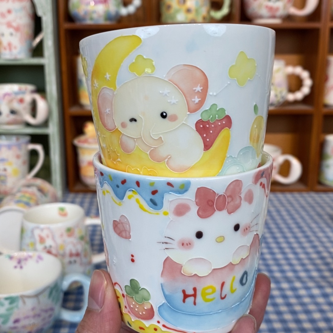 瓷片两个朱口杯微瑕福利