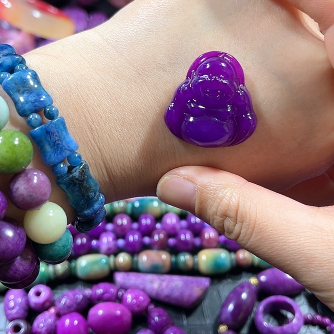 【闪购商品】琉璃配饰舒具石老油料凝胶玉华果冻紫佛公卡28.8