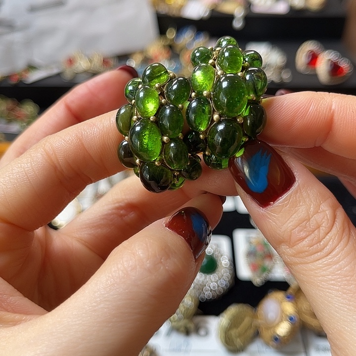 石英石纯铜好看的耳饰