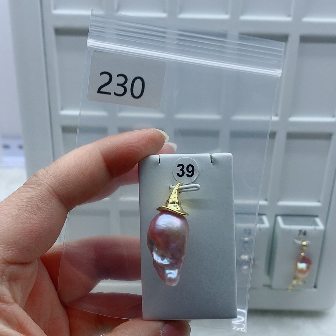 合金吊坠(不含链)淡水珍珠