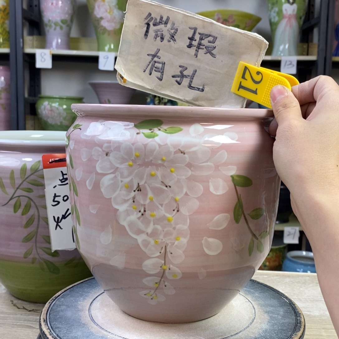 景德镇手工手绘陶瓷花盆