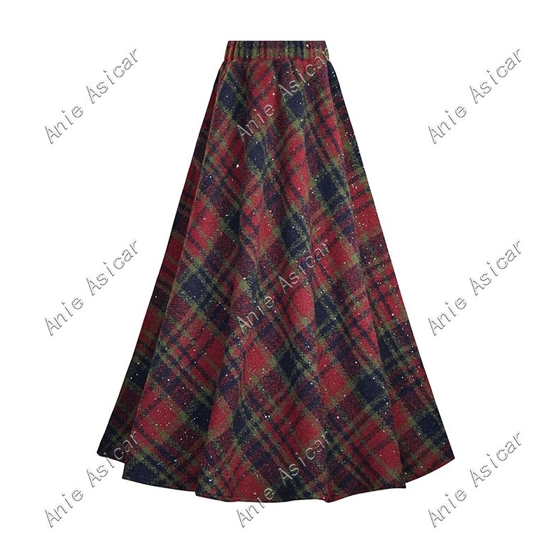 Q6070 秋冬季新款时尚百搭气质显瘦小众半身裙A字大摆裙