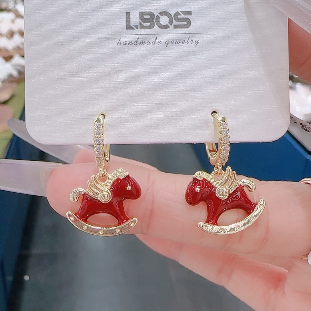 锆石铜合金925银耳环