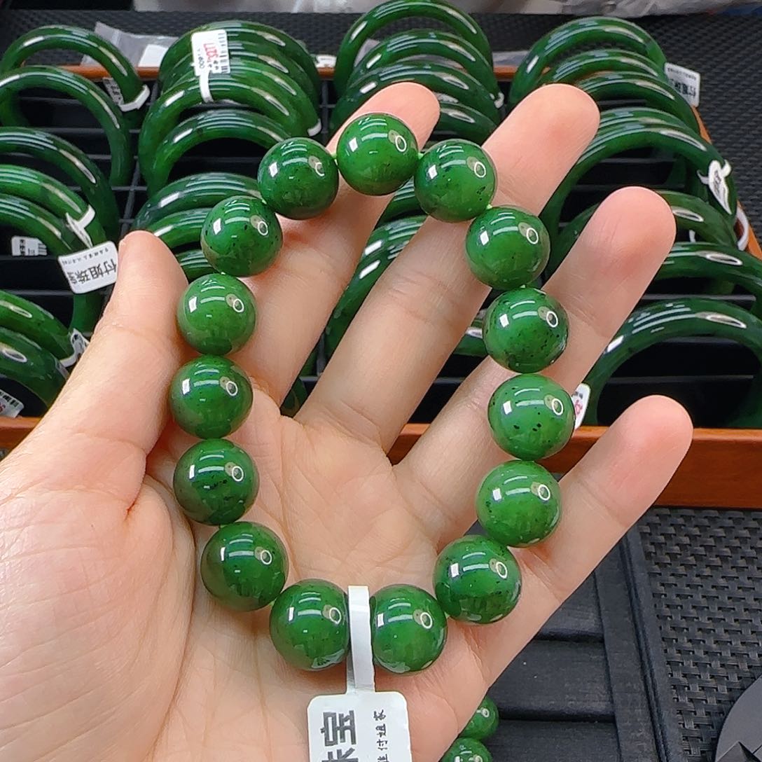 未镶嵌手链和田玉碧玉手串卡14阳
