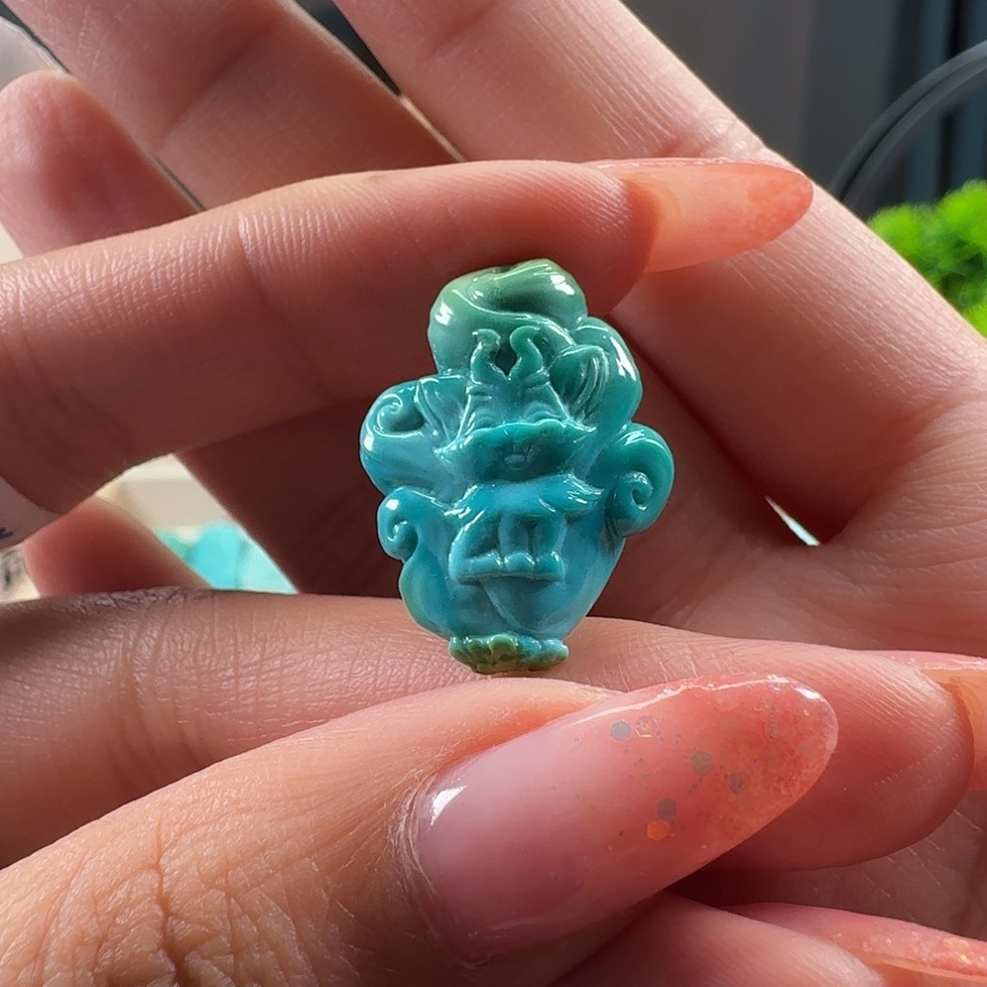 绿松石未镶嵌吊坠(不含链)凤九
