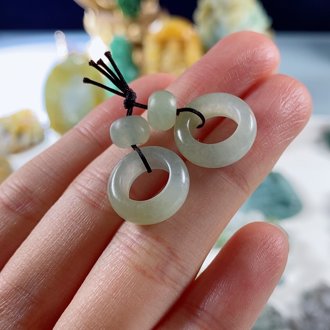 定制翡翠未镶嵌天然a货翡翠耳环