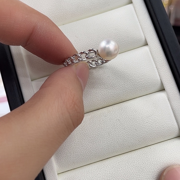 海水珍珠银S925镶嵌吊坠(不含链)