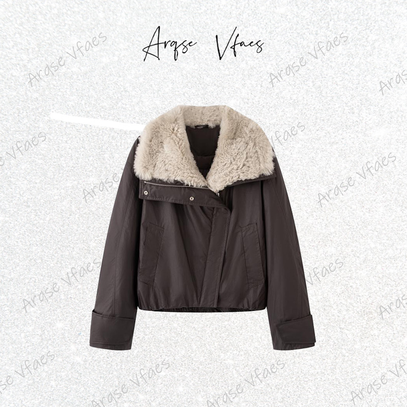 [ARQSEVFAES正品]2025冬季新款羊毛领羽绒服外套004163