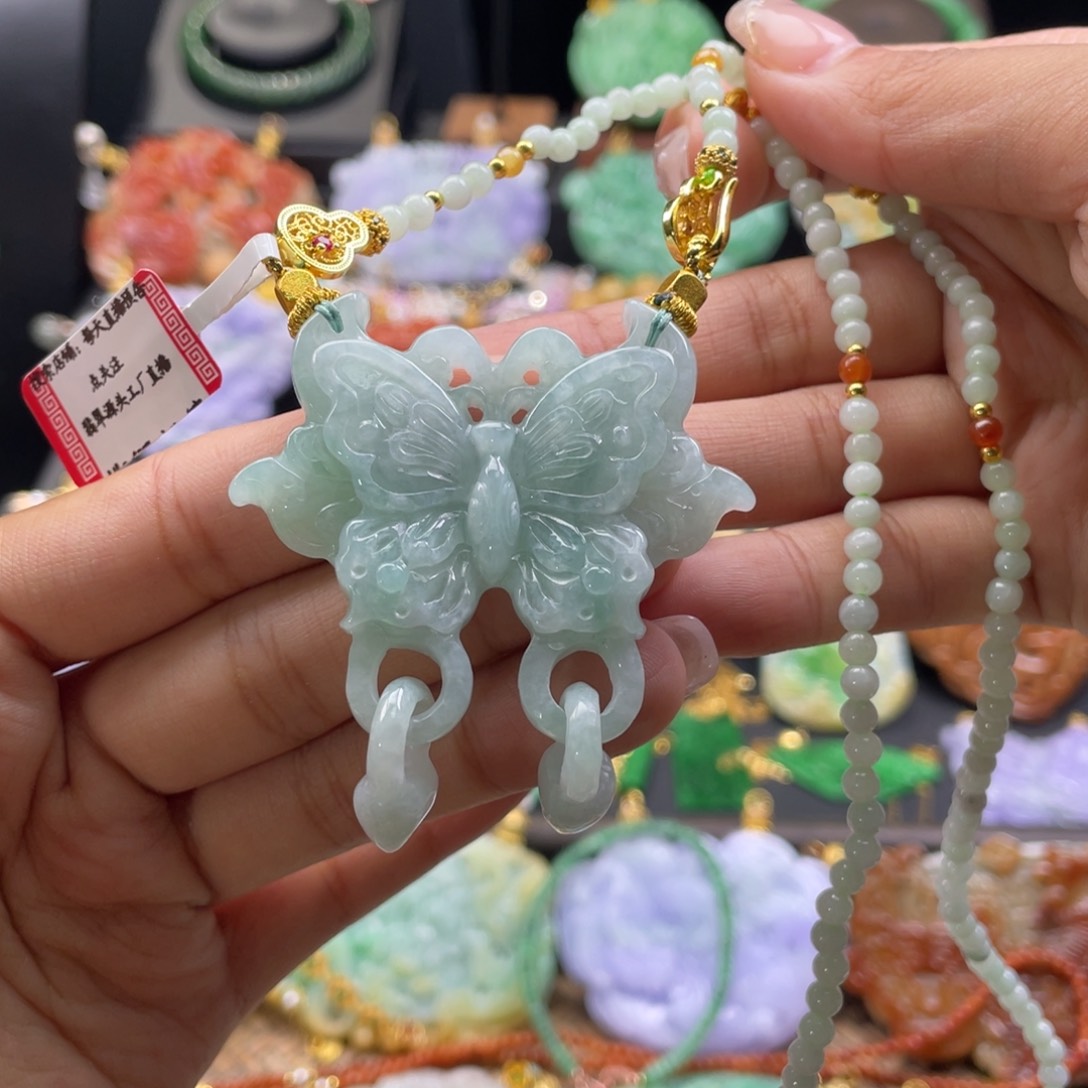 翡翠未镶嵌颈饰代编织