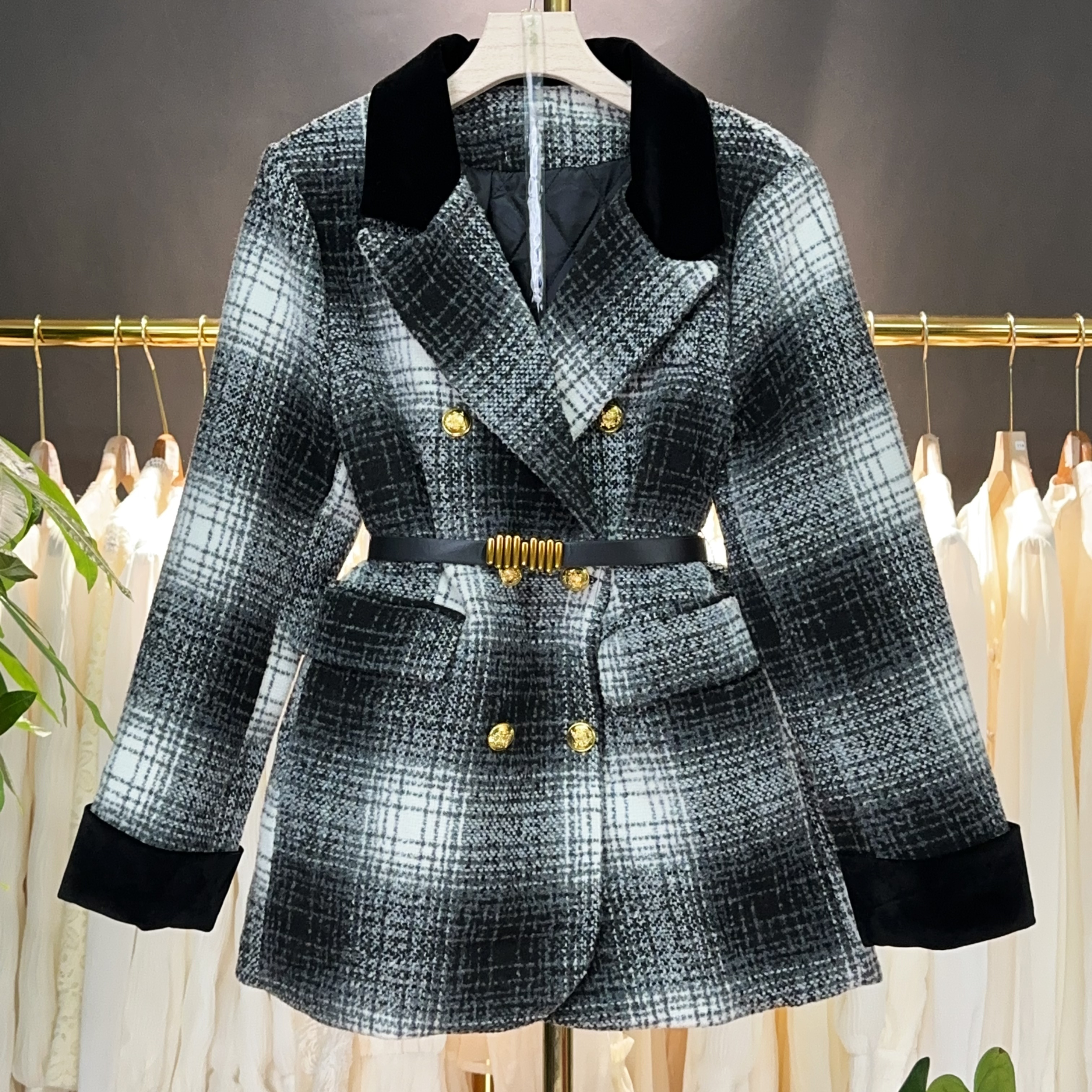 【A9172】毛呢外套女2025秋冬新款毛呢气质显瘦外套