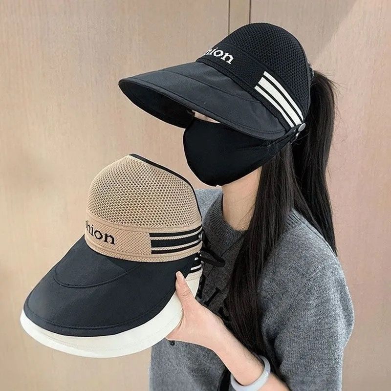 新款透气速干百搭防紫外线夏季2025镂空遮脸遮阳渔夫帽