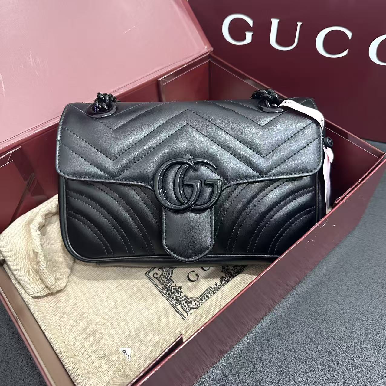 未使用 GUCCI/古驰 壹所/GUCCI 马蒙22 黑标 单肩斜挎包新款敏拆1