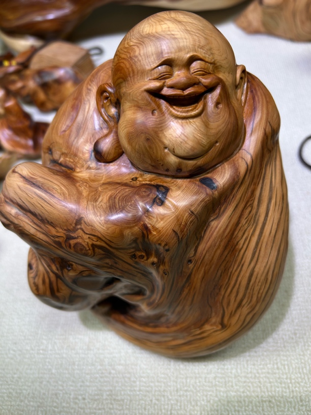 太行崖柏圆坨弥勒纯手工开脸