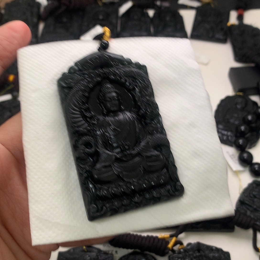 天然缅甸a货钢琴黑挂件