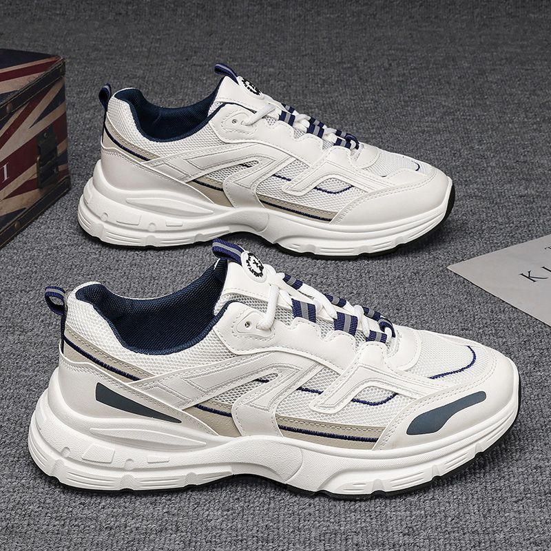 夏季男鞋2025年新款透气网面学生运动休闲跑步防臭青少年老爹潮鞋