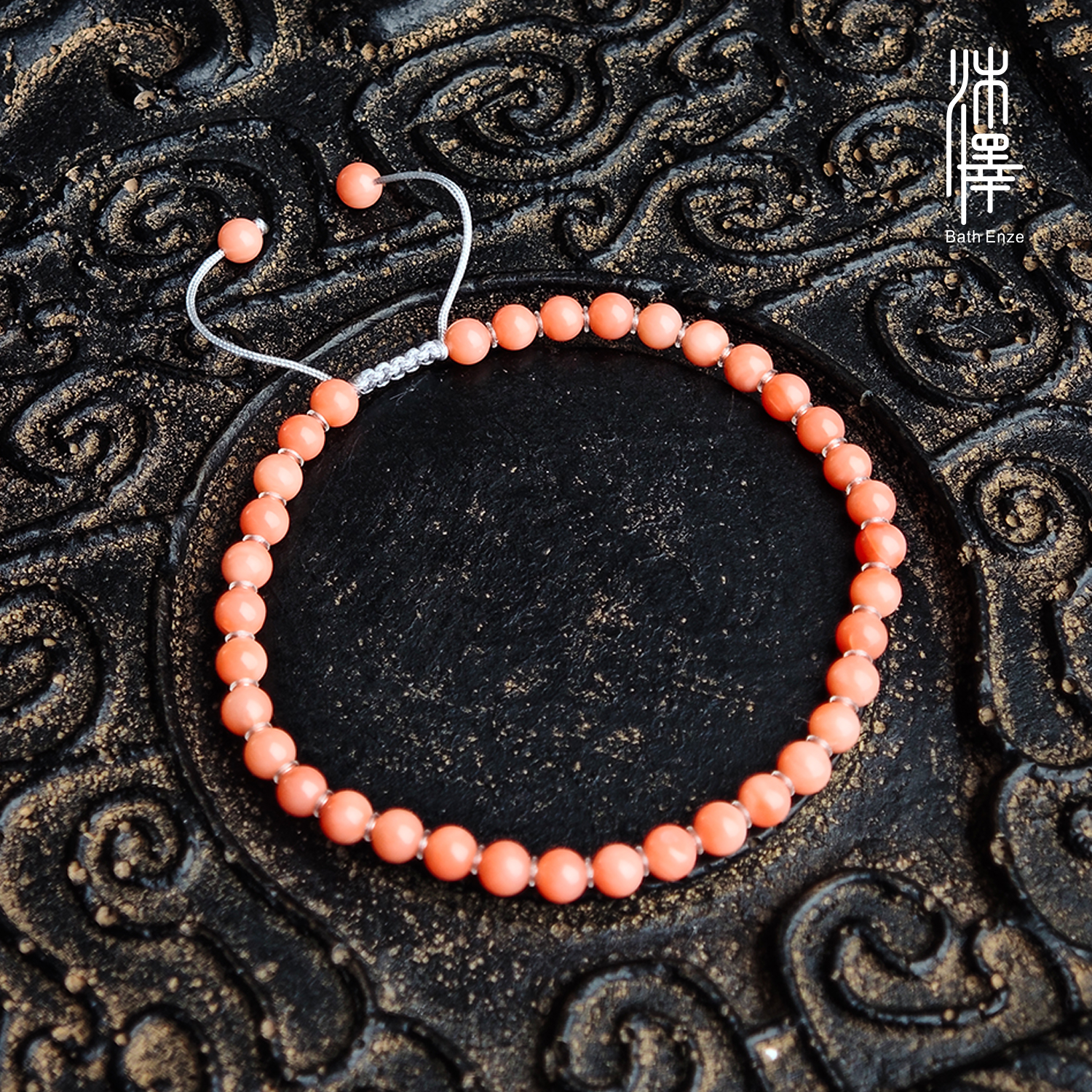 沐泽【珍宝】momo珊瑚天然珊瑚编绳手链(多样性发其一）
