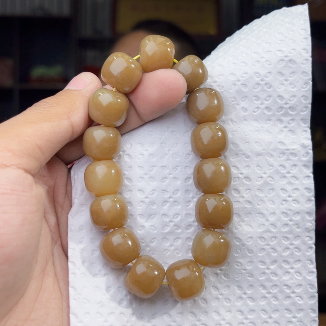 和田玉未镶嵌手串天然和田玉新疆且末金山糖料卡14老型