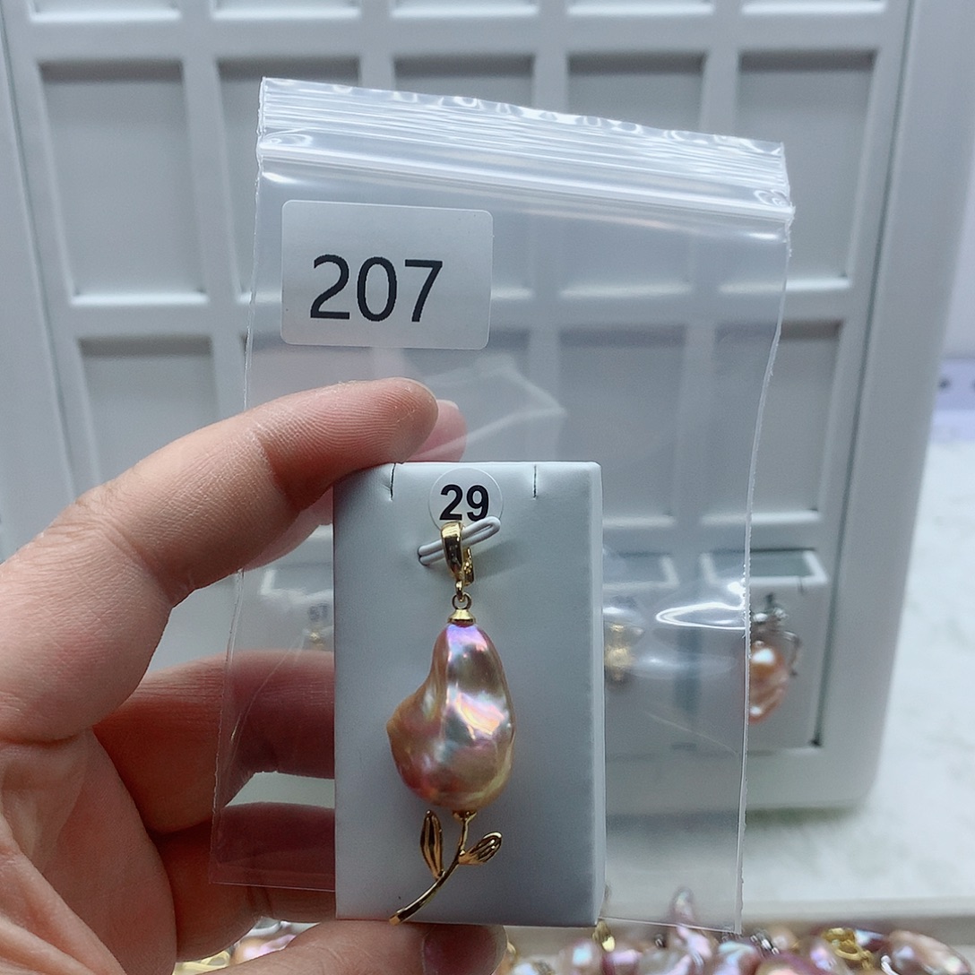 合金淡水珍珠吊坠(不含链)