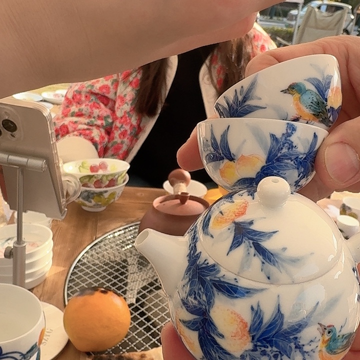 陶瓷景德镇陶瓷手工制作一壶两杯