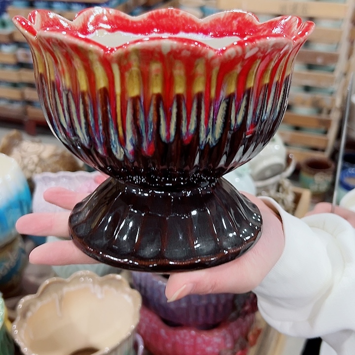 有孔.凑满10元发货多肉陶瓷花盆！