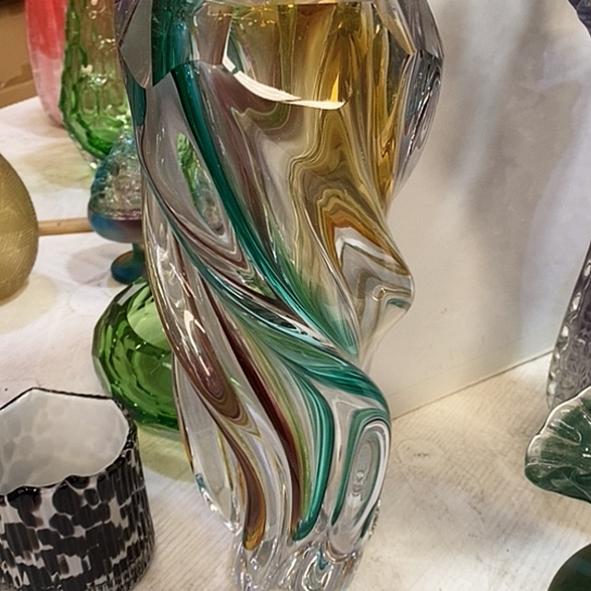 琉璃高度32厘米水晶琉璃花器