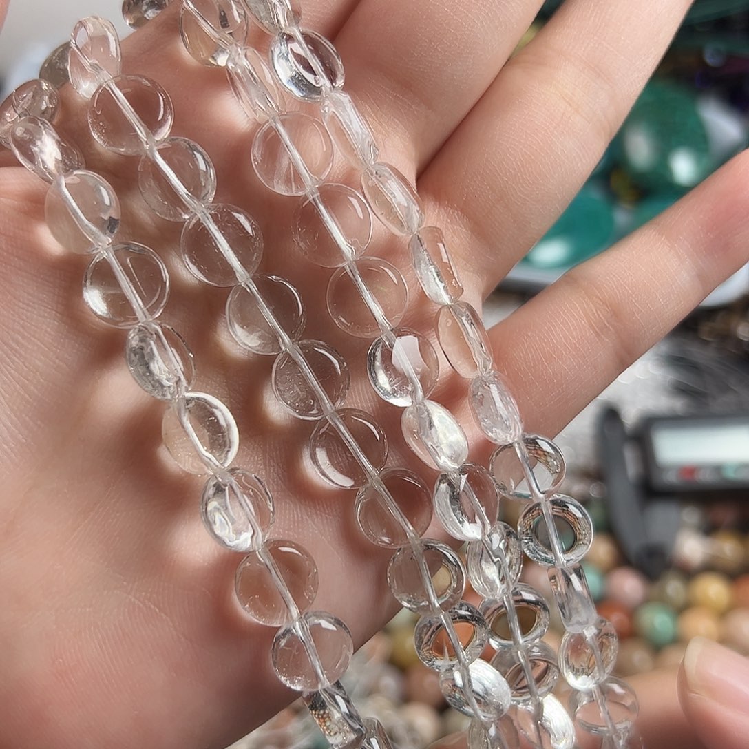 玛瑙/玉髓未镶嵌珠宝半成品s698 天然高透巴西圆饼10m