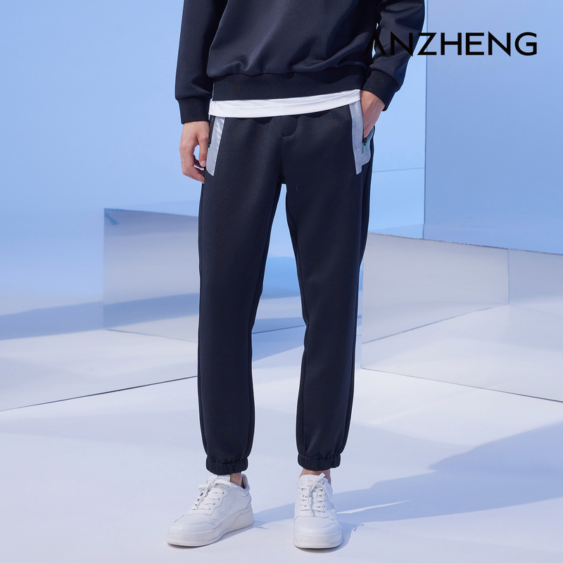 商场同款AZ撞色拼接轻运动休闲裤男装AMDC4KM03A   A021