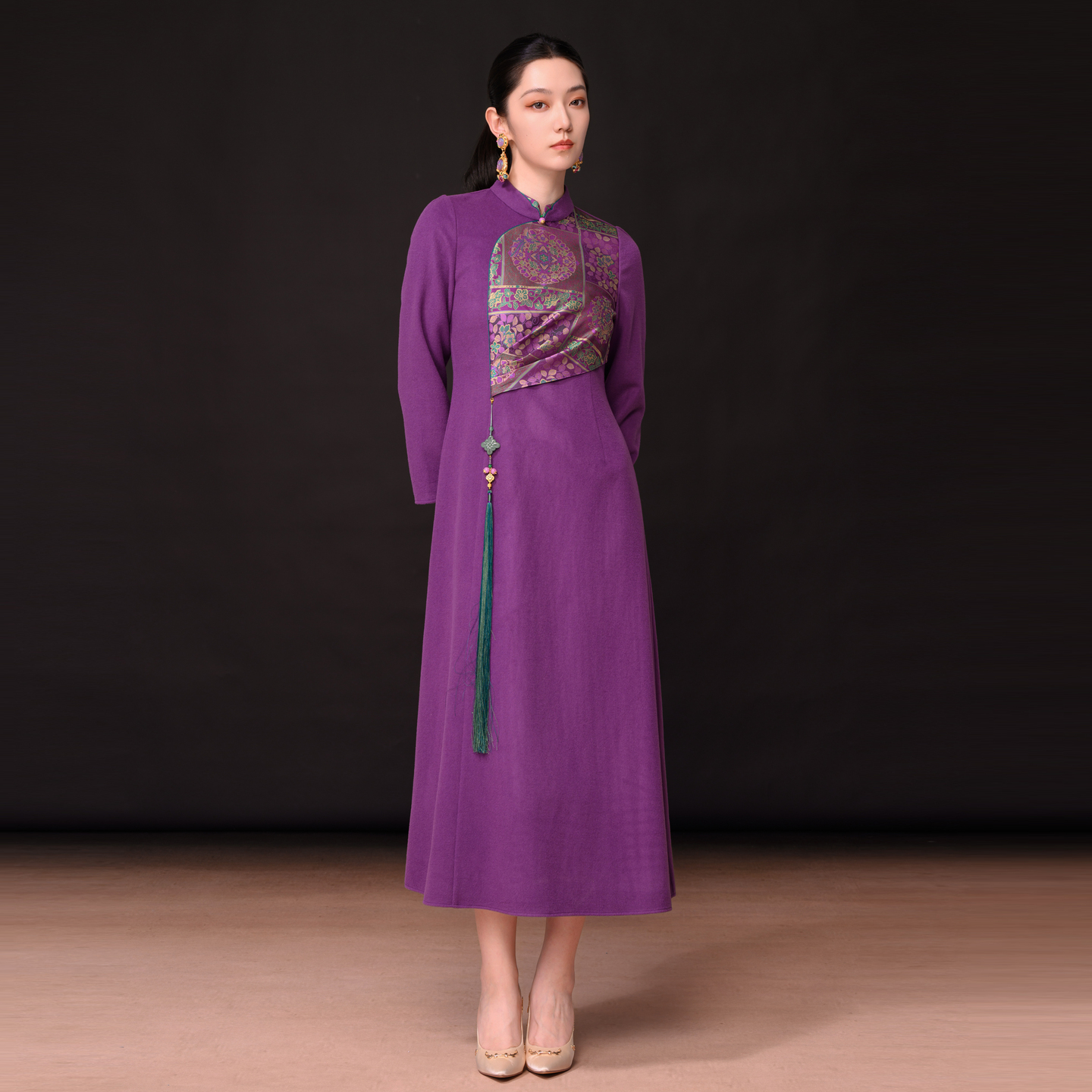 新中式国风新款气质 九重紫连衣裙954237517