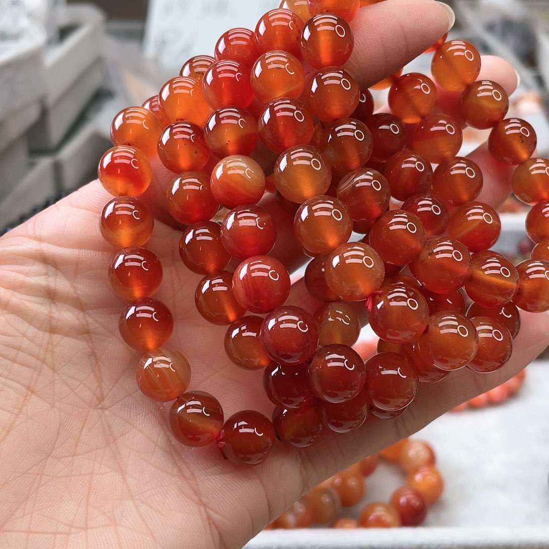 玛瑙/玉髓耳钉合金玛瑙手串卡10随机发一