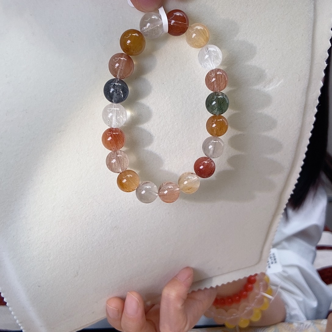 发晶手链未镶嵌彩兔毛