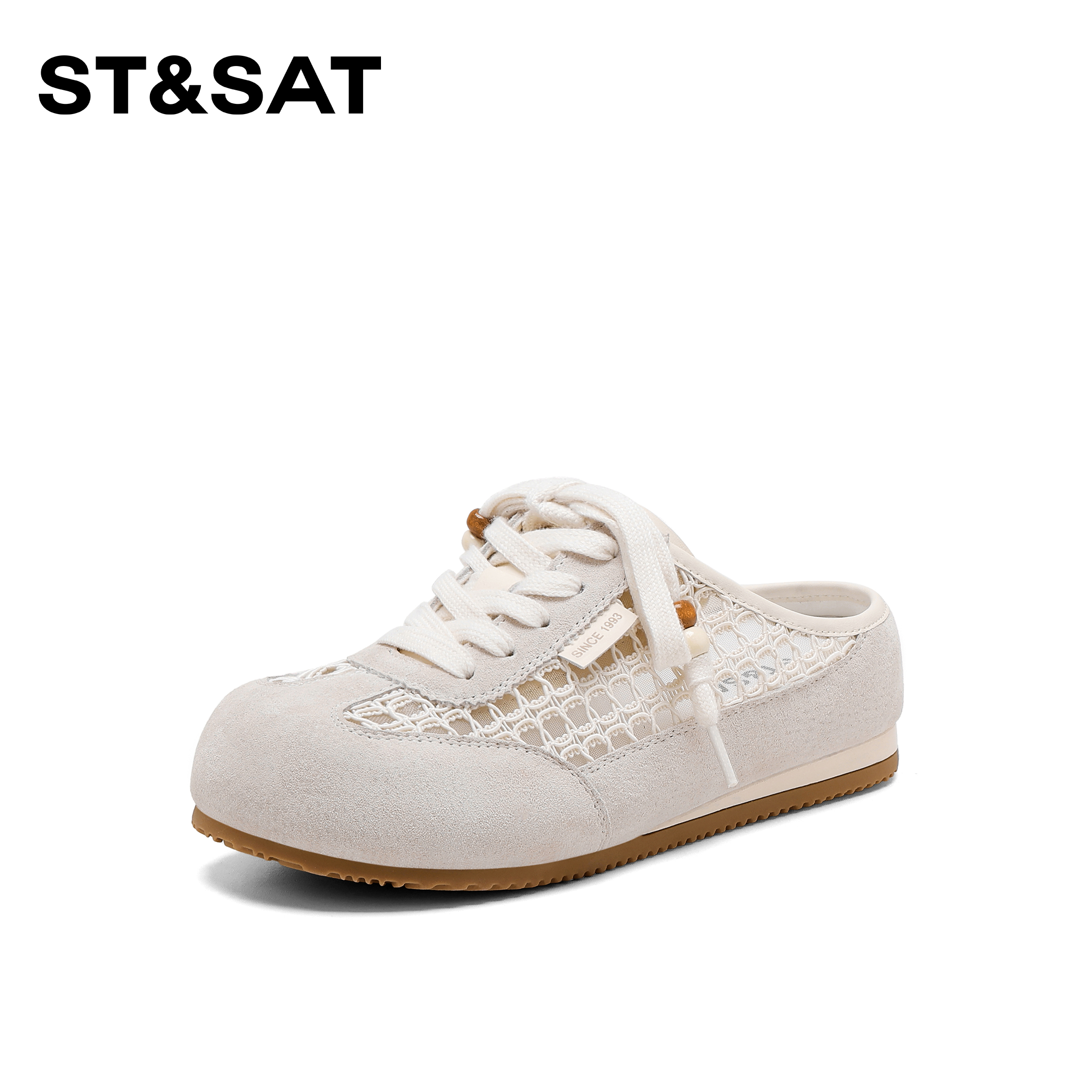 【松露织间】星期六百搭拼色潮流休闲鞋2025新款气质镂空包头拖鞋女