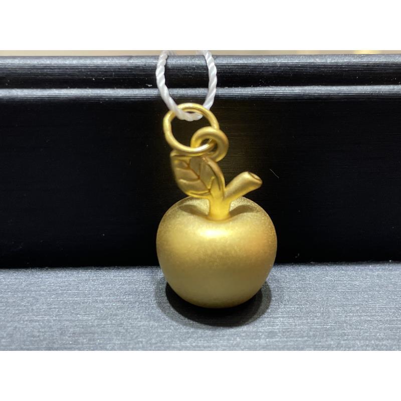 【金展珠宝】足金 立叶苹果吊坠 圆扣