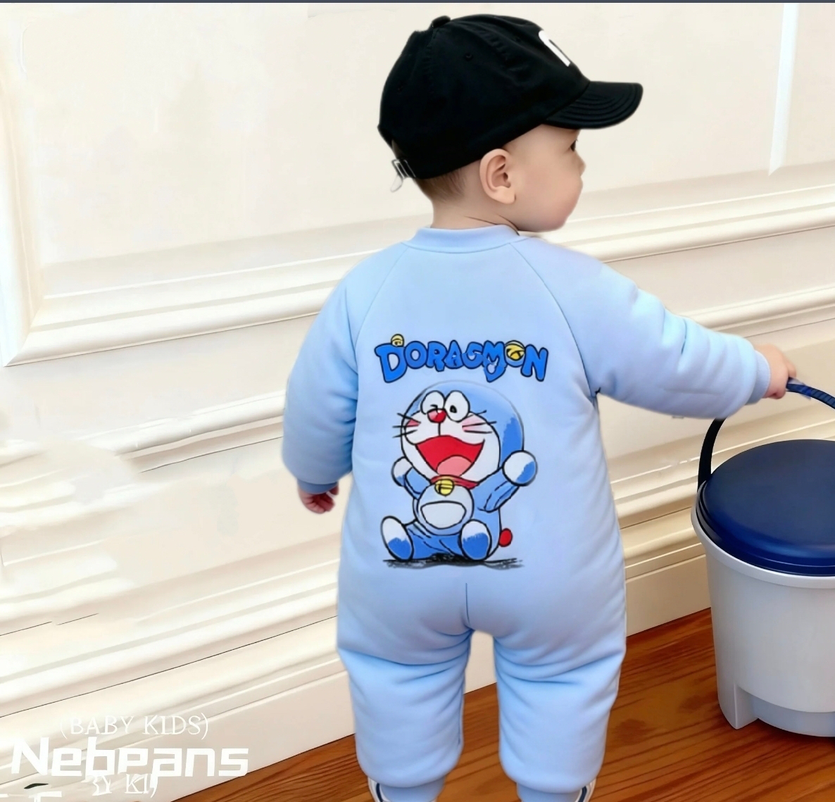 冬季夹棉加厚外出服可爱风对开哈衣婴儿连体衣爬服