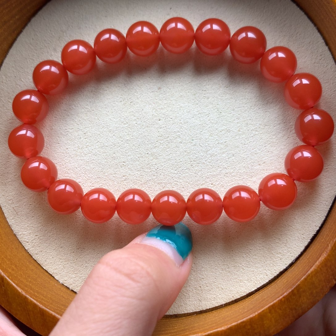 南红玛瑙未镶嵌保山天然原矿南红9mm+手串