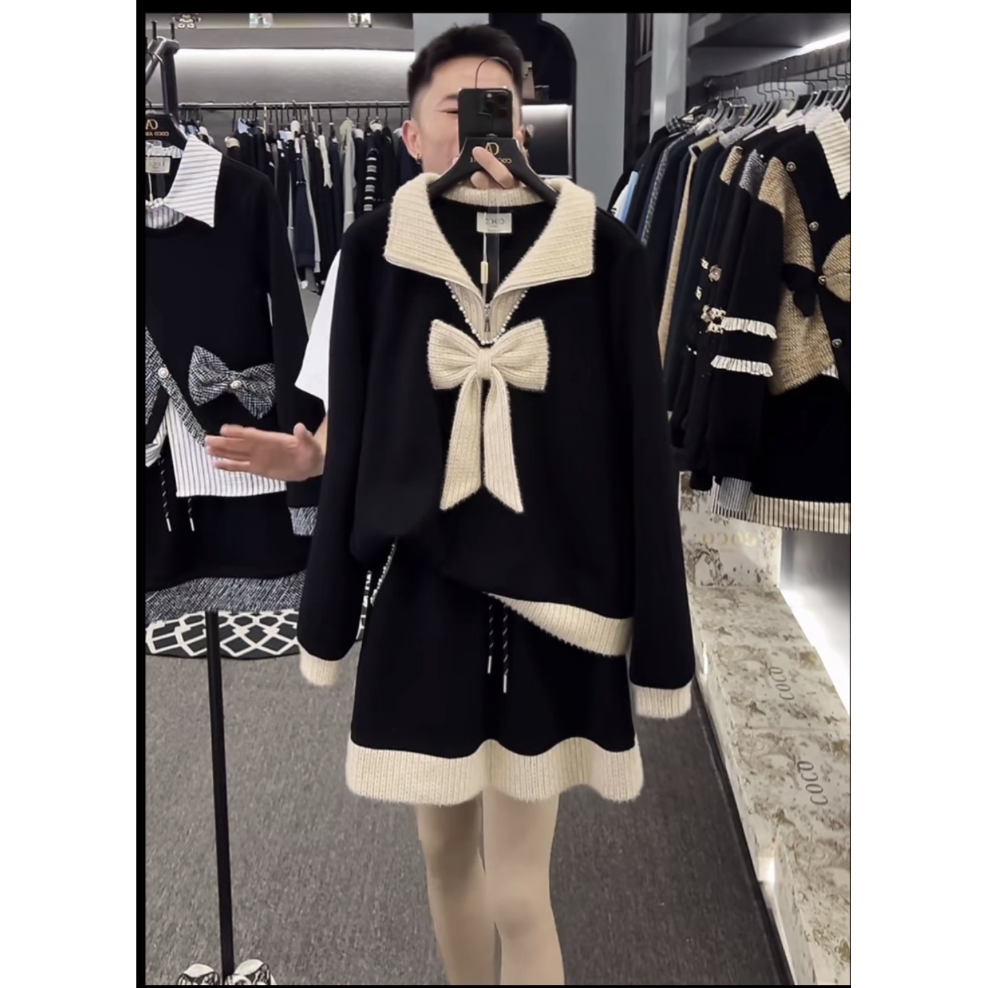 【宠粉价】加绒秋季新款工装风时尚气质套装两件套卫衣裙NH-Q0797