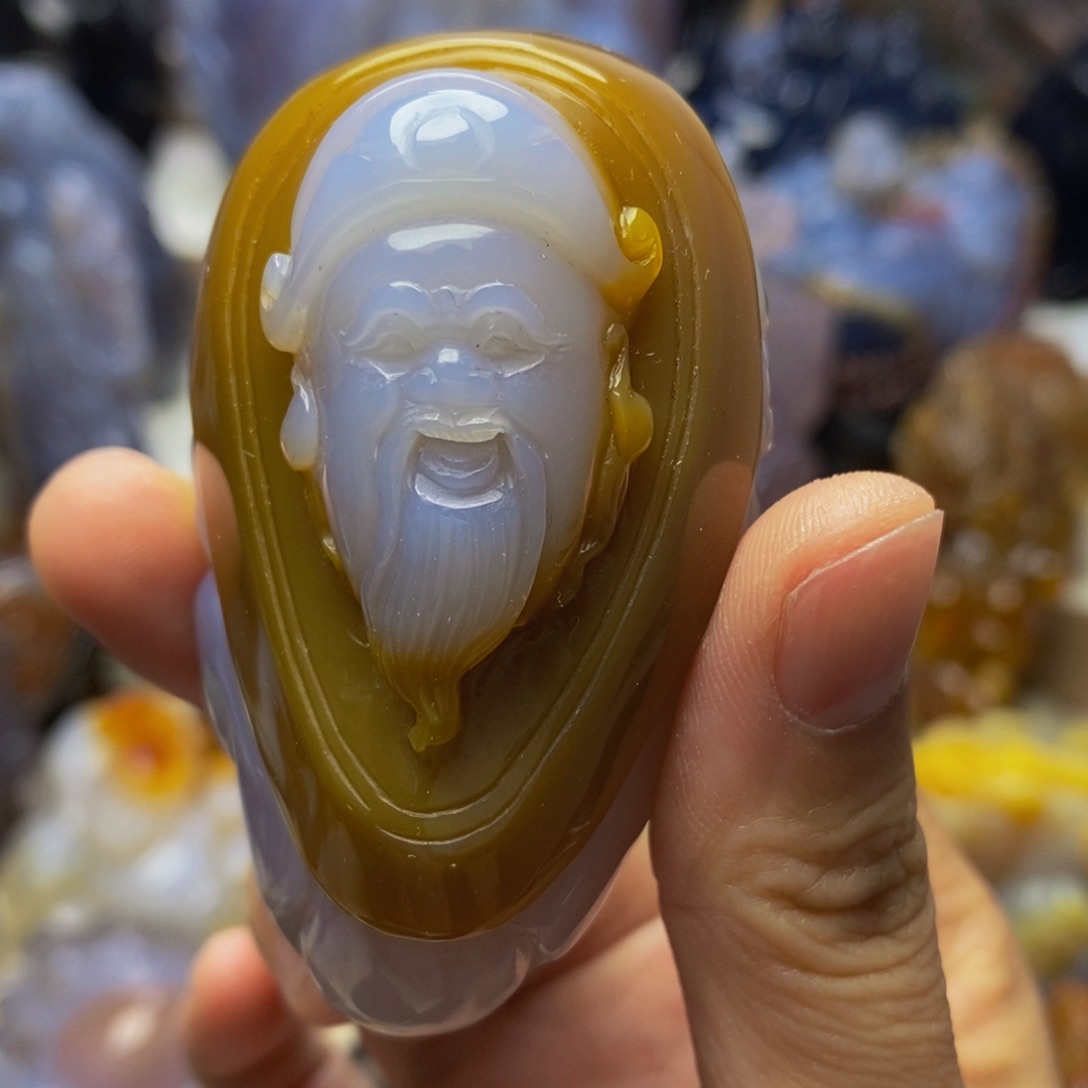 玛瑙/玉髓手把件未镶嵌