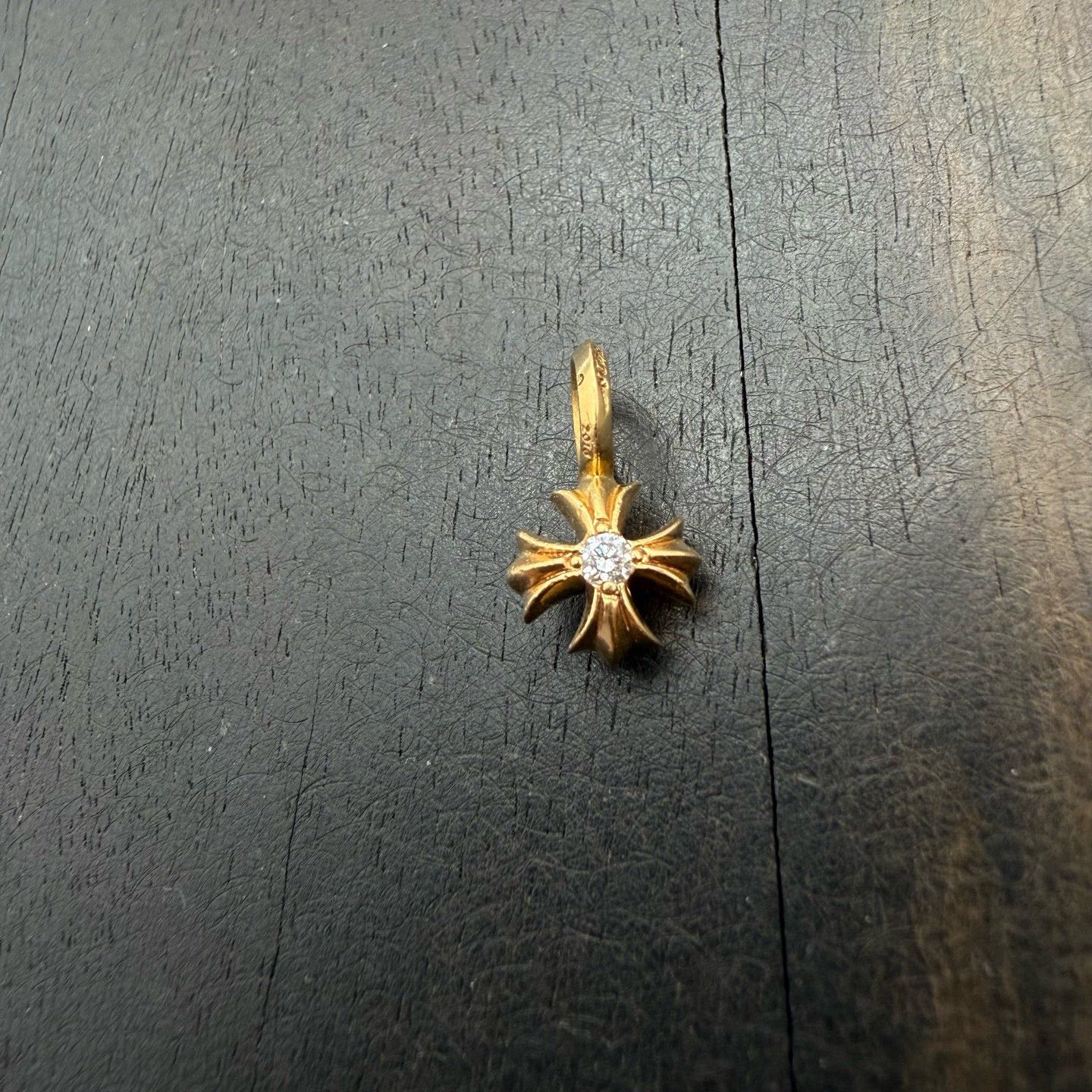 Chrome Hearts 克罗心 22k 白钻 mini 十字花吊坠