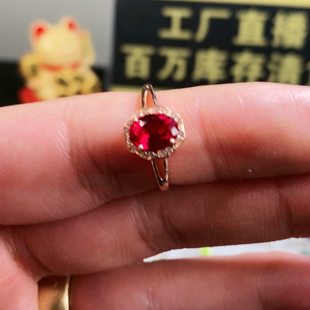 蓝宝石戒指银S925镶嵌