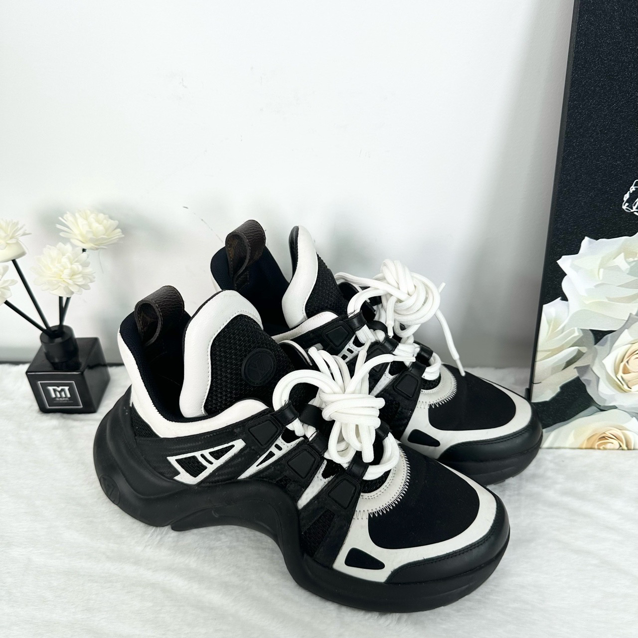 95新 LouisVuitton/路易威登 36码/黑白熊猫配色老爹鞋/TT0181