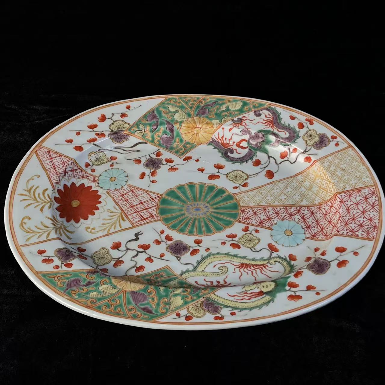 清代五彩龙纹赏盘