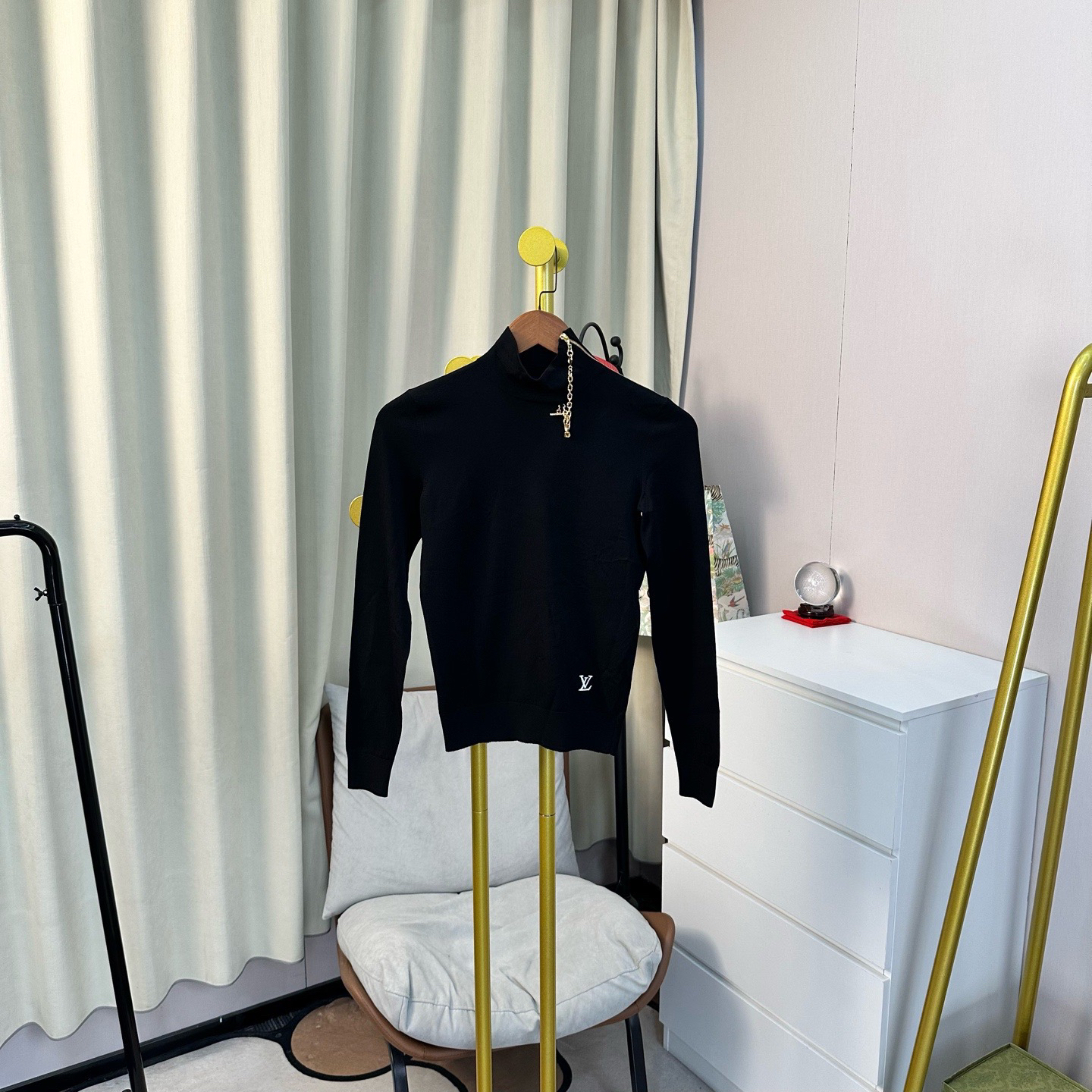 99新 LouisVuitton/路易威登 玄色 新款黑色拉链毛衣 s码 99新 