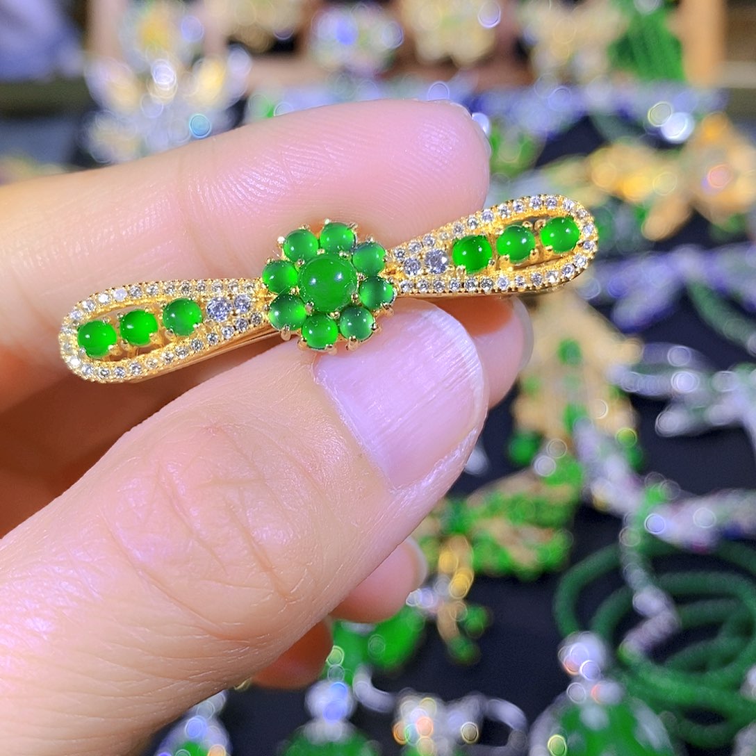 吊坠(不含链)银S925镶嵌翡翠