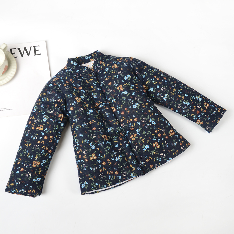 斜襟儿童棉衣手工棉花袄男女厚款保暖棉服棉衣拜年服上衣