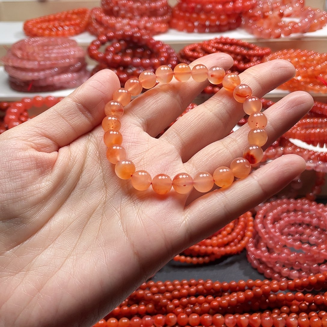南红玛瑙未镶嵌手链8.1