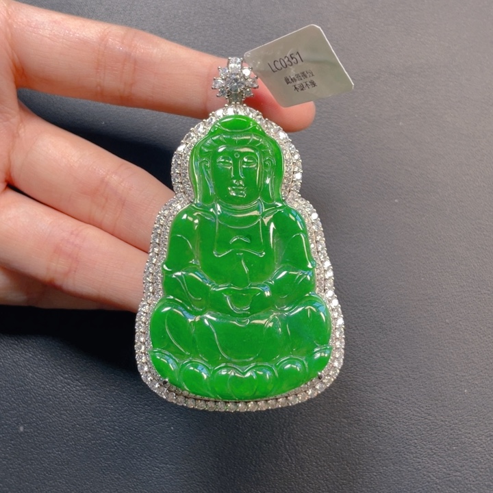 W***.翡翠银S925镶嵌吊坠(不含链)