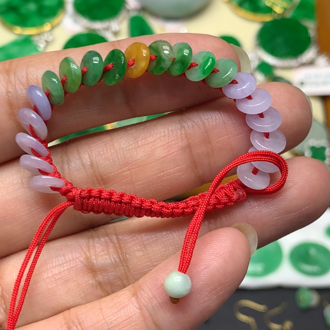 翡翠未镶嵌手串有纹裂