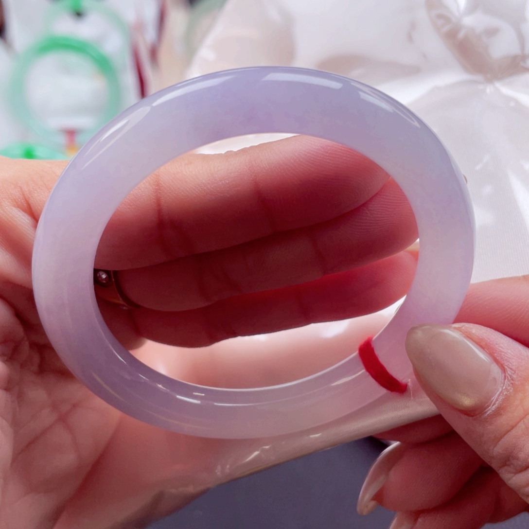 翡翠手镯（圆镯）未镶嵌你冰胶紫罗兰5556性价比超高 敏