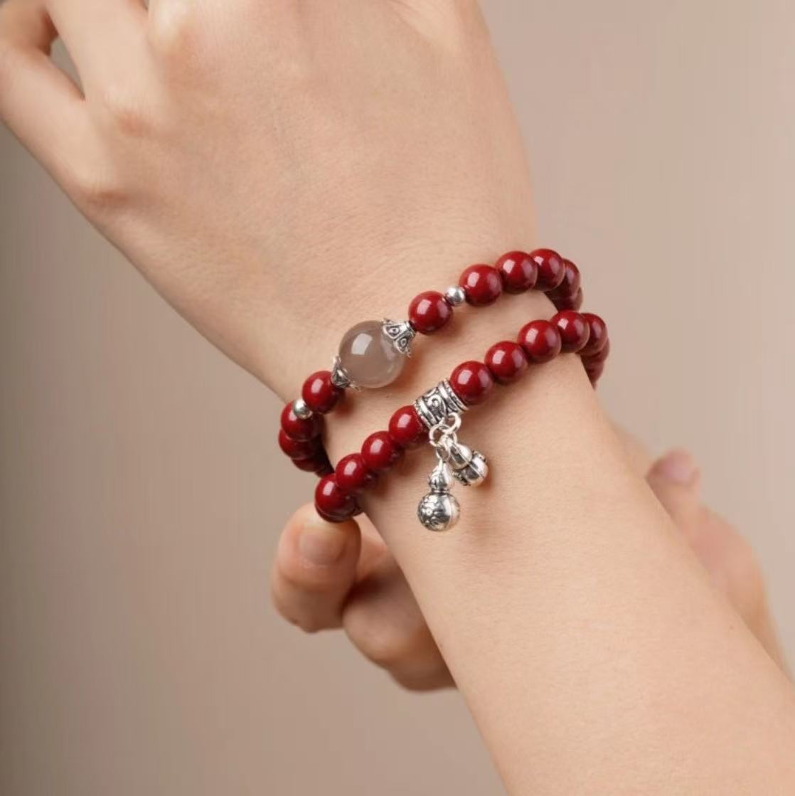 含辰砂工艺品双圈朱砂苗族工艺（无礼盒）571